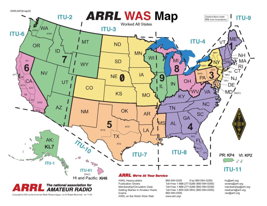 ARRL WAS Map